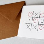 Love Tic Tac Toe Carte en papier pour la Saint-Valentin