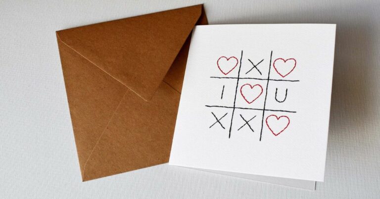 Carte de Saint-Valentin Love Tic Tac Toe