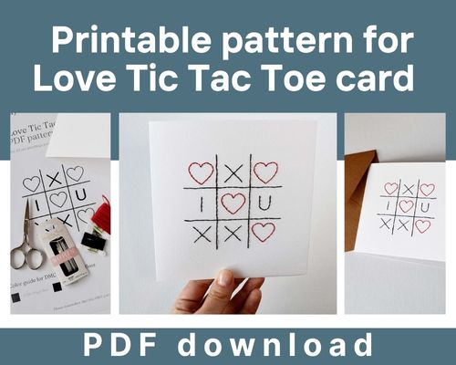 Modèle imprimable gratuit pour la carte Love Tic Tac Toe