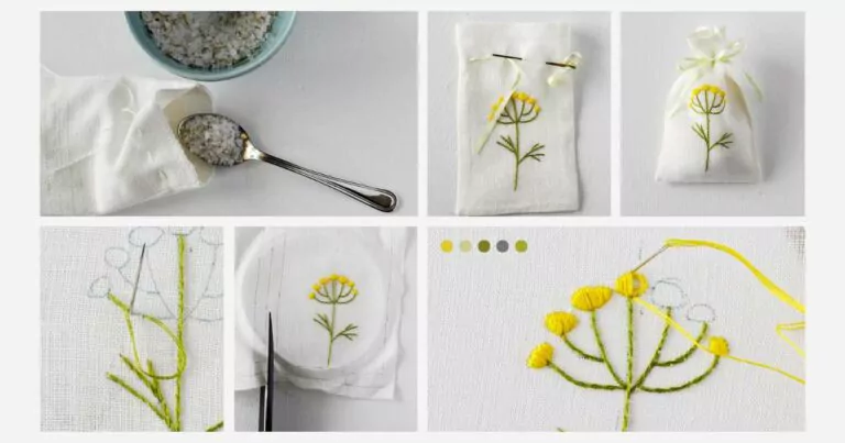 Sachets parfumés avec une broderie florale Tutoriel DIY