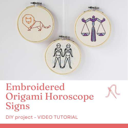 Signes de l'horoscope en origami brodés à la main DIY video