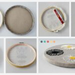 Finition du cercle de broderie avec de la colle. Two ways to frame embroidery in a hoop with adhesive method