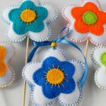 Ornements floraux en feutre pour le printemps : Tutoriel de bricolage et téléchargement gratuit du patron