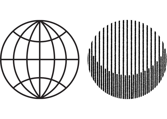 Sphère et cercle plat