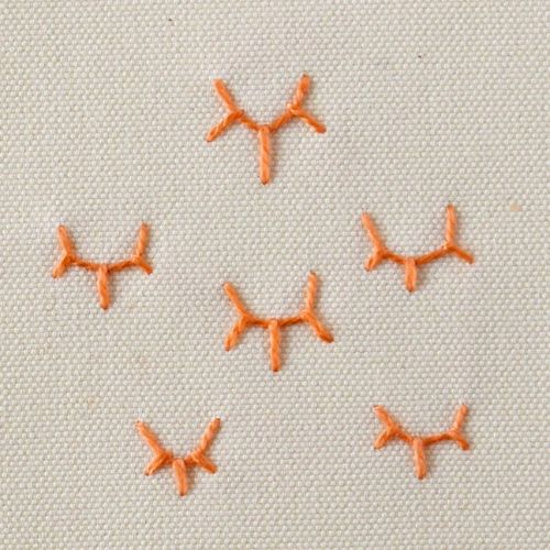 Broderie au point de couronne