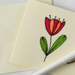 Comment faire des cartes brodées à la main + Modèle PDF gratuit pour une carte de fête des mères ou d’anniversaire