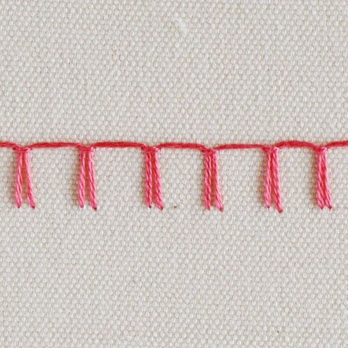 Point de feston miroir