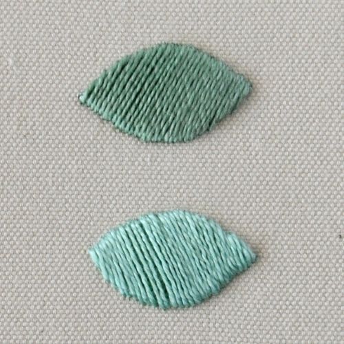 Point de satin rembourré