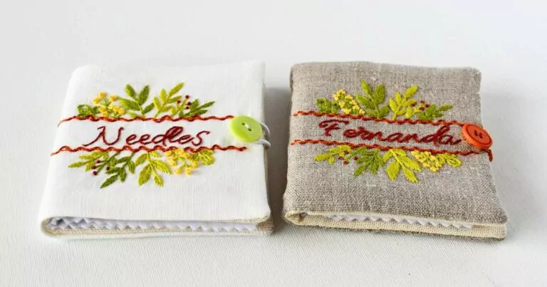 Livres d’aiguilles brodés à la main avec broderie botanique