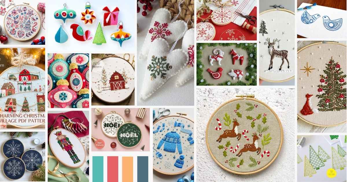 Motifs de broderie de Noël tendance 2024