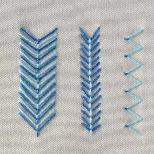 Broderie Fly Stitch bicolore 3 méthodes