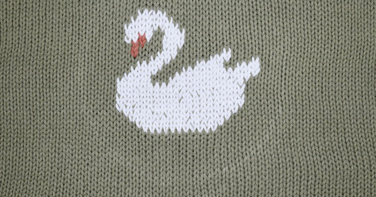 Tutoriel de broderie au point dupliqué Broderie de cygne sur tricot étape par étape