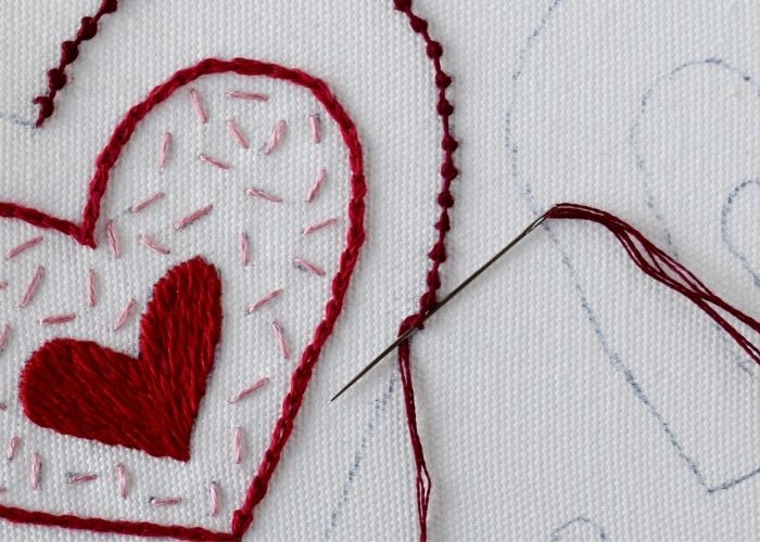 Palestrina stitch heart