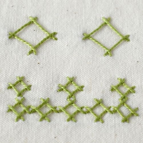 Point carré à chevrons