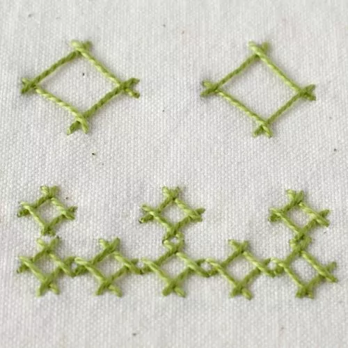 Herringbone Square Stitch embroidery Small