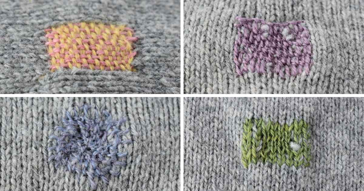 Comment réparer les trous dans les pulls - Quatre points de reprise faciles pour réparer les tricots image de couverture.