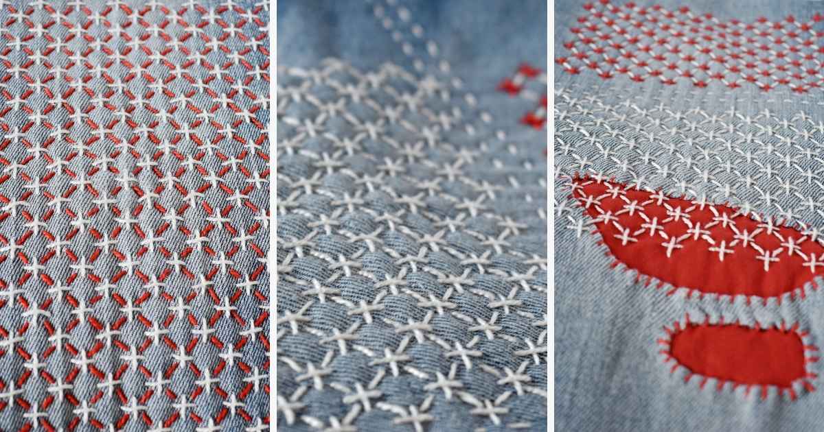 Le reprisage à la sashiko - Tutoriel étape par étape pour réparer les jeans et autres vêtements - image principale