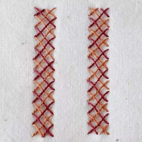 Tutoriel de broderie sur le point à double chevron petite image